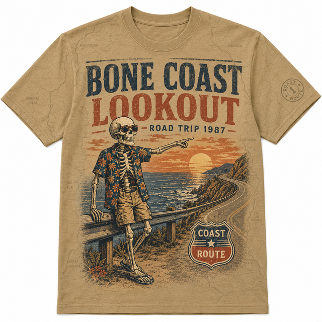 Surf Bone Coast Lookout Cotton T-Shirt