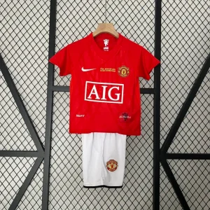 2007/2008 Retro Manchester United Home Football Shirt 1:1 Thai Quality Kids Size