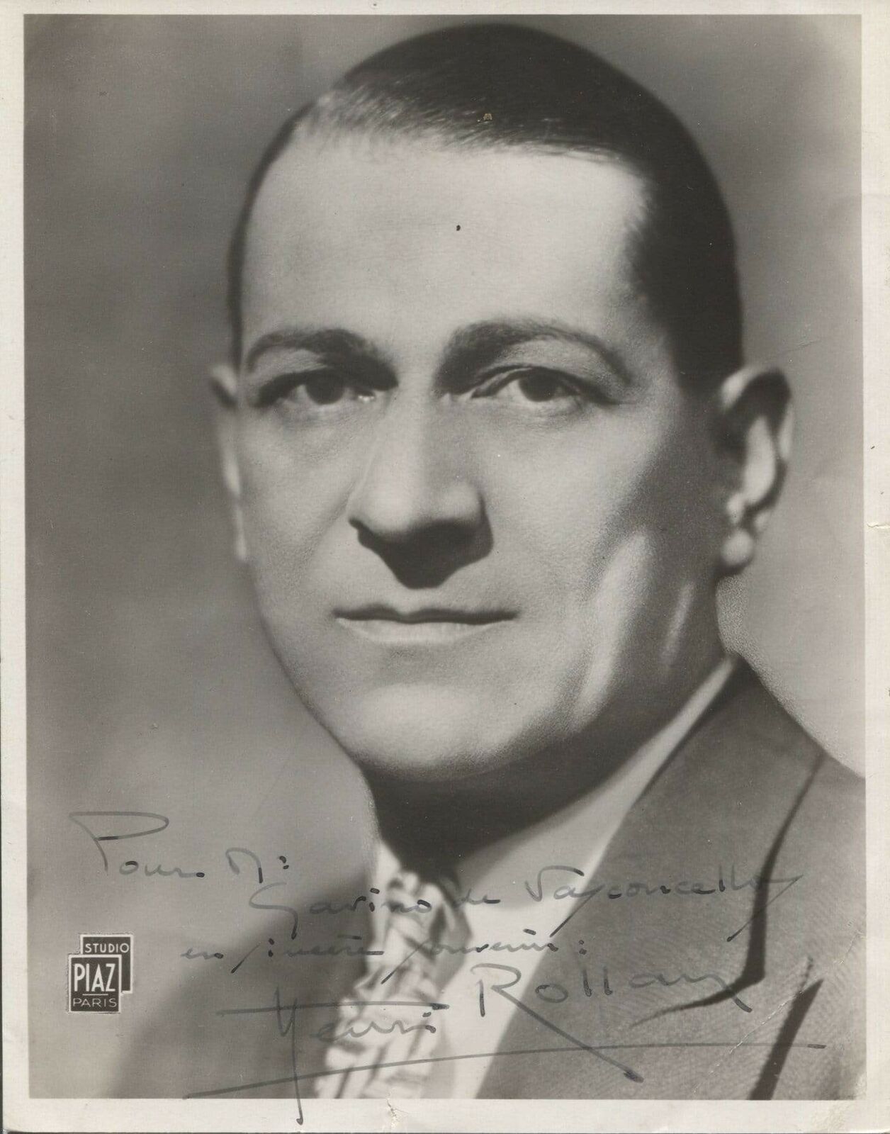 Henri Rollan autograph, French film actor, signed studio Photo Poster painting