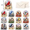 12Pcs DIY Pearl Diamond Painting Christmas Cards, 3D Greeting Card Craft Kits with Resin Pearls, Handmade Holiday Cards for Adults, Christmas Gifts & Decorations