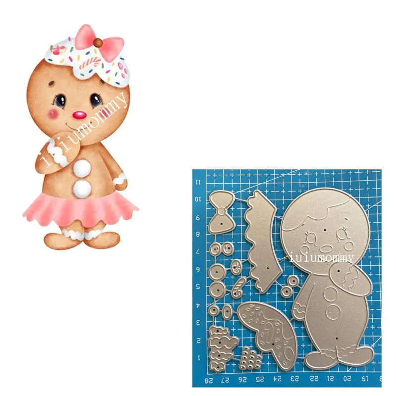 5pcs Gingerbread Cutting Dies Stencil Craft for DIY Christmas Scrapbooking Cut Dies Embossing Paper Birthday