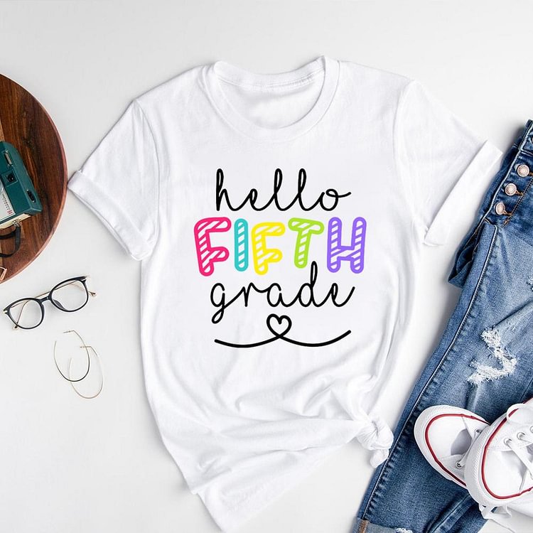 ANB - Hello Fifth Grade Book Lovers Tee-06812