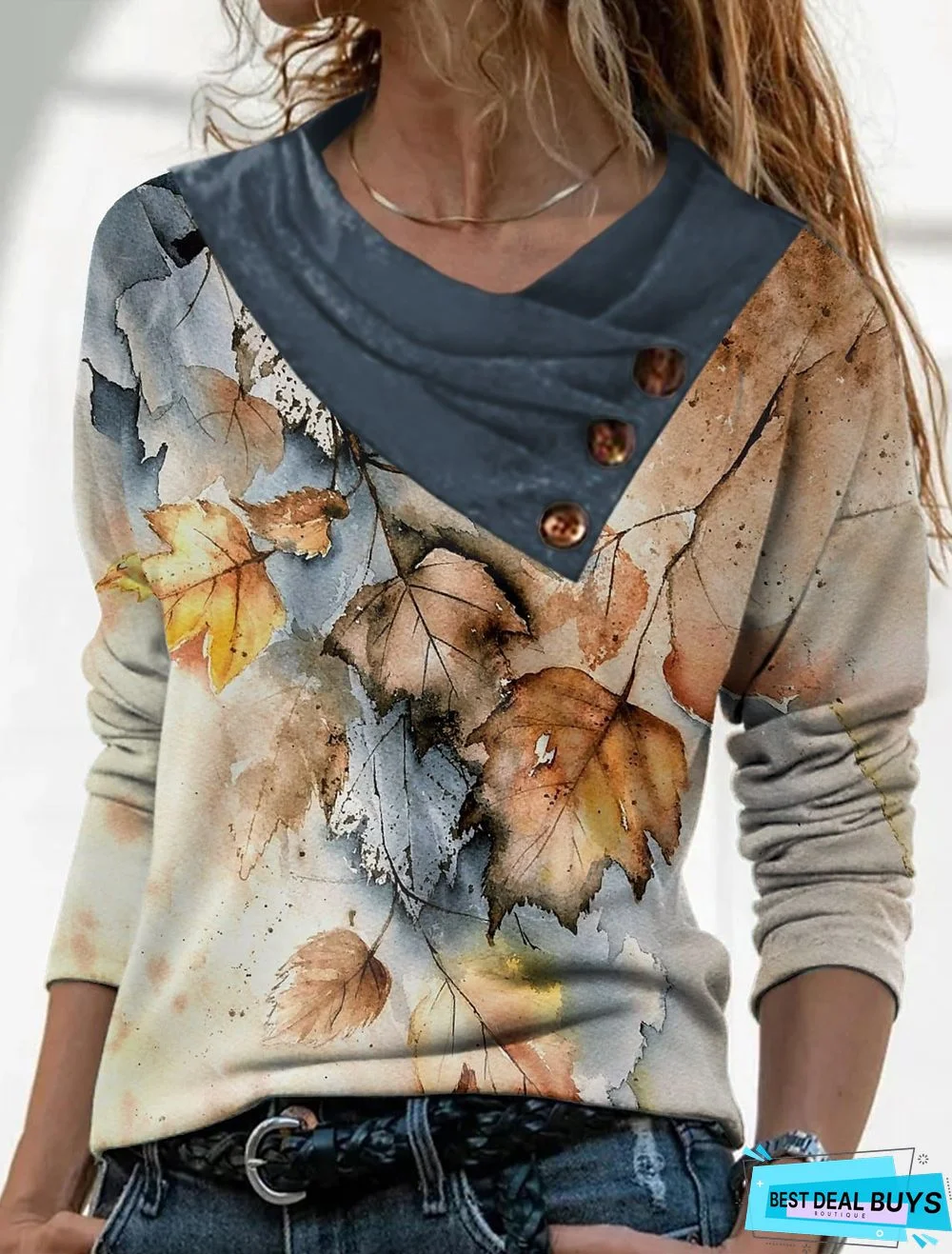 Jersey Buckle Casual Loose T-Shirt