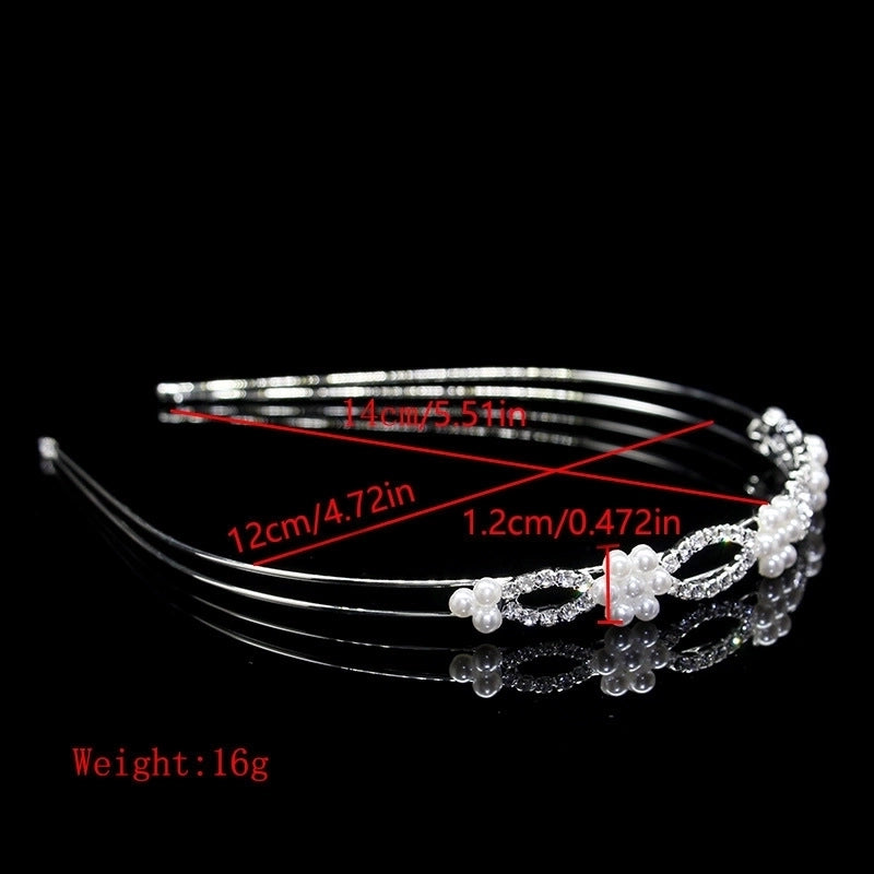 Women’s Elegant Glam Bridal Crown Metal Plating Inlay Artificial Pearls Rhinestones Crown