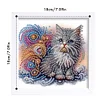 5D DIY Partial Special Shaped Drill Diamond Painting Kit Cat Decor With Frame Kit 18x18cm