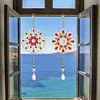2Pcs Diamond Painting Acrylic Double Sided Pearl Datura Wind Chime Suncatcher with Crystal Hanging Pendant