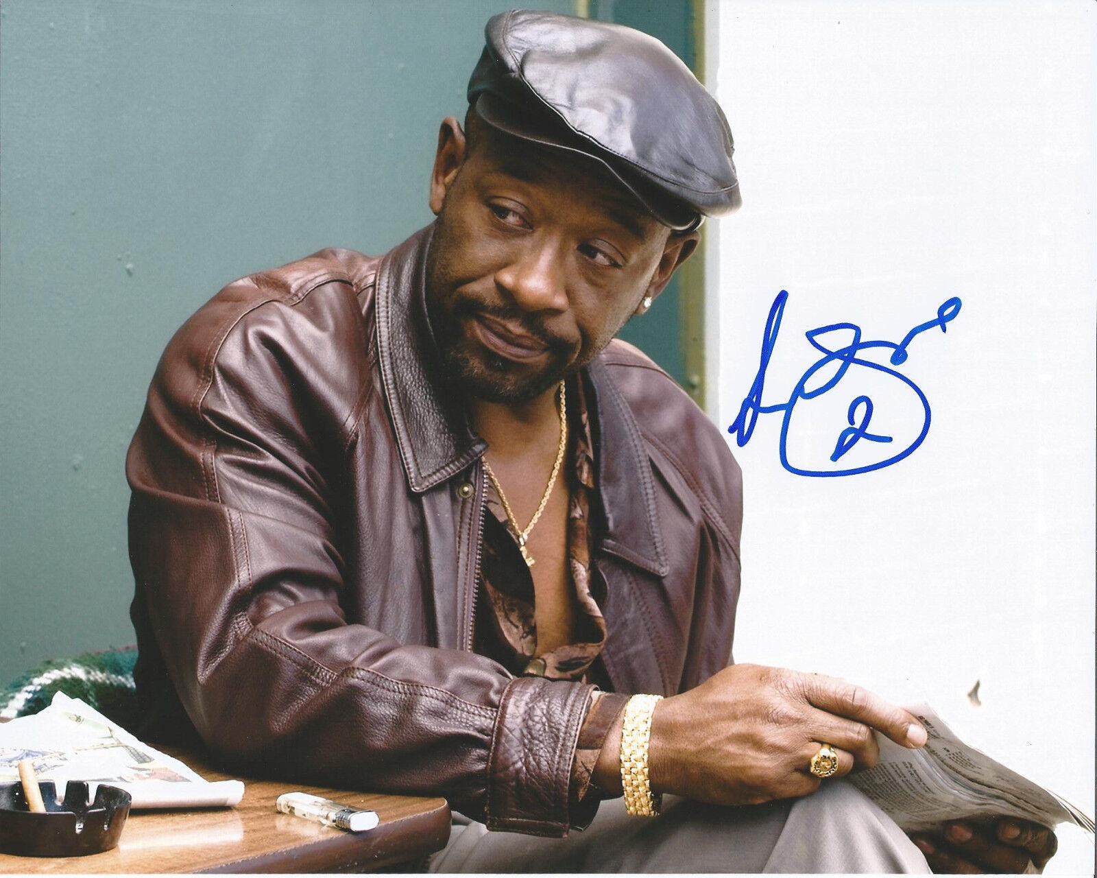 BRITISH ACTOR LENNIE JAMES SIGNED THE WALKING DEAD 8X10 Photo Poster painting W/COA HUNG CHARLIE