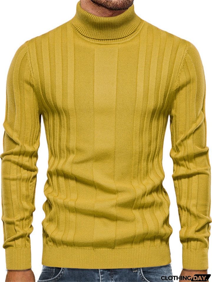 Casual Style High Collar Bottoming Shirt Men Knitted Tops
