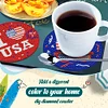 (US Only)8 Pcs Diamond Art Coasters DIY Diamond Painting Coasters Kits (USA Flag)