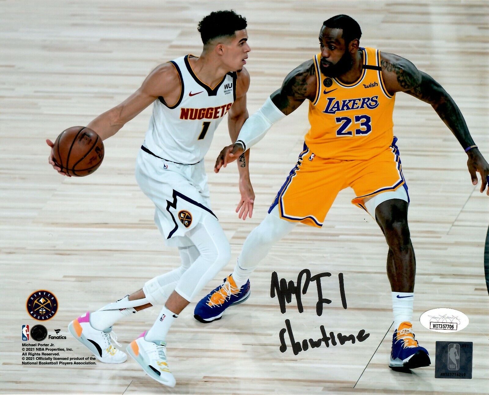 Michael Porter Jr. signed 8x10 Photo Poster painting inscribed Showtime Denver Nuggets JSA ITP