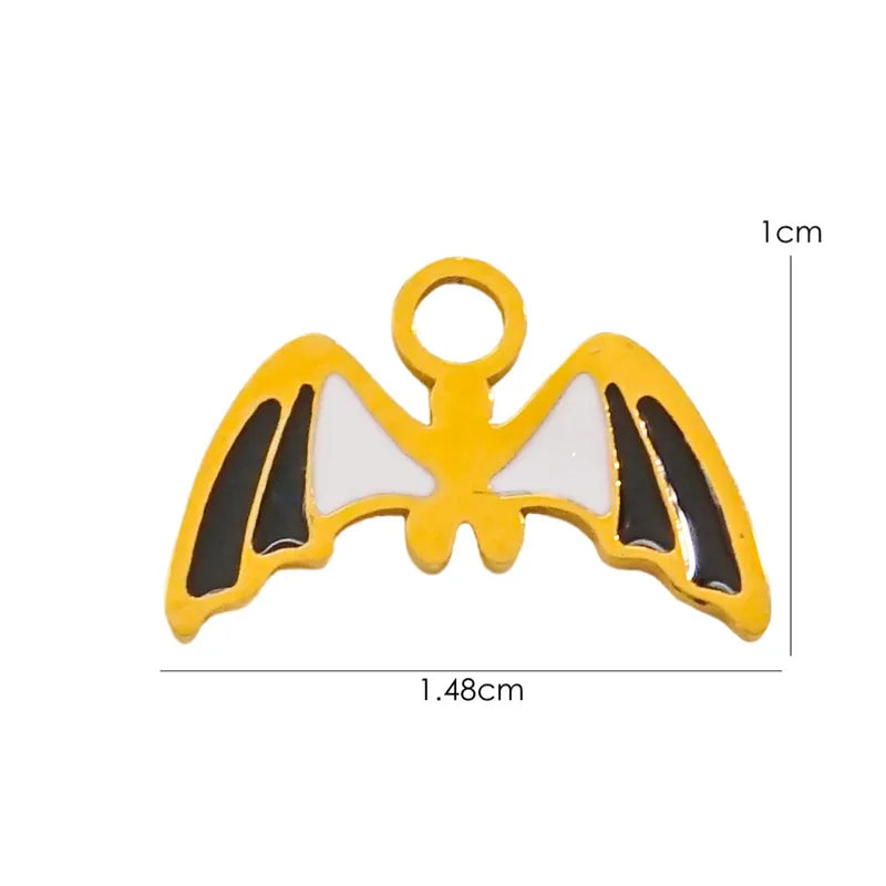 1 Piece 10*14.8mm 8.3*14.8mm 9.1*15.2mm 304 Stainless Steel 14K Gold Plated Pumpkin Skull Grimace Pendant Jewelry Accessories