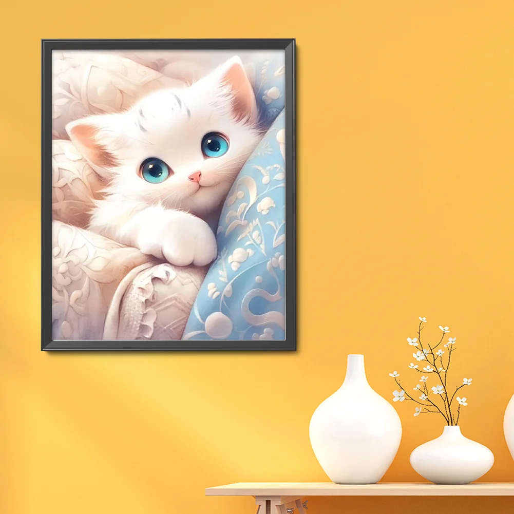 11CT Full Stamped Cross Stitch - Cat(Canvas|40*50CM)
