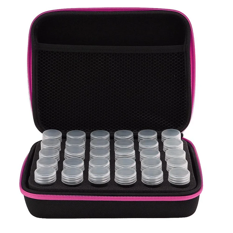 30 Bottles Diamond Painting Charms Box Embroidery Tool Storage Hand Bag