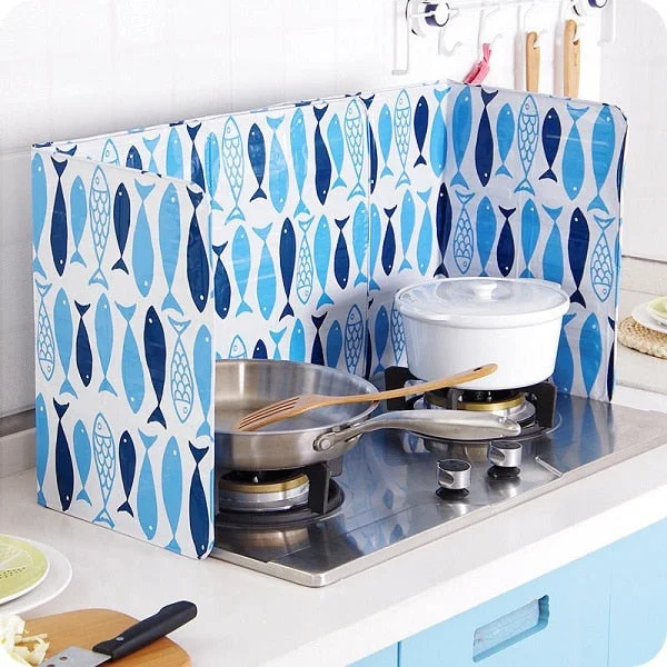 Kitchen Frying Pan Oil Splash Protection Screen Cover Gas Stove Anti Splatter Shield Guard Oil Divider Splash Proof Baffle Tools