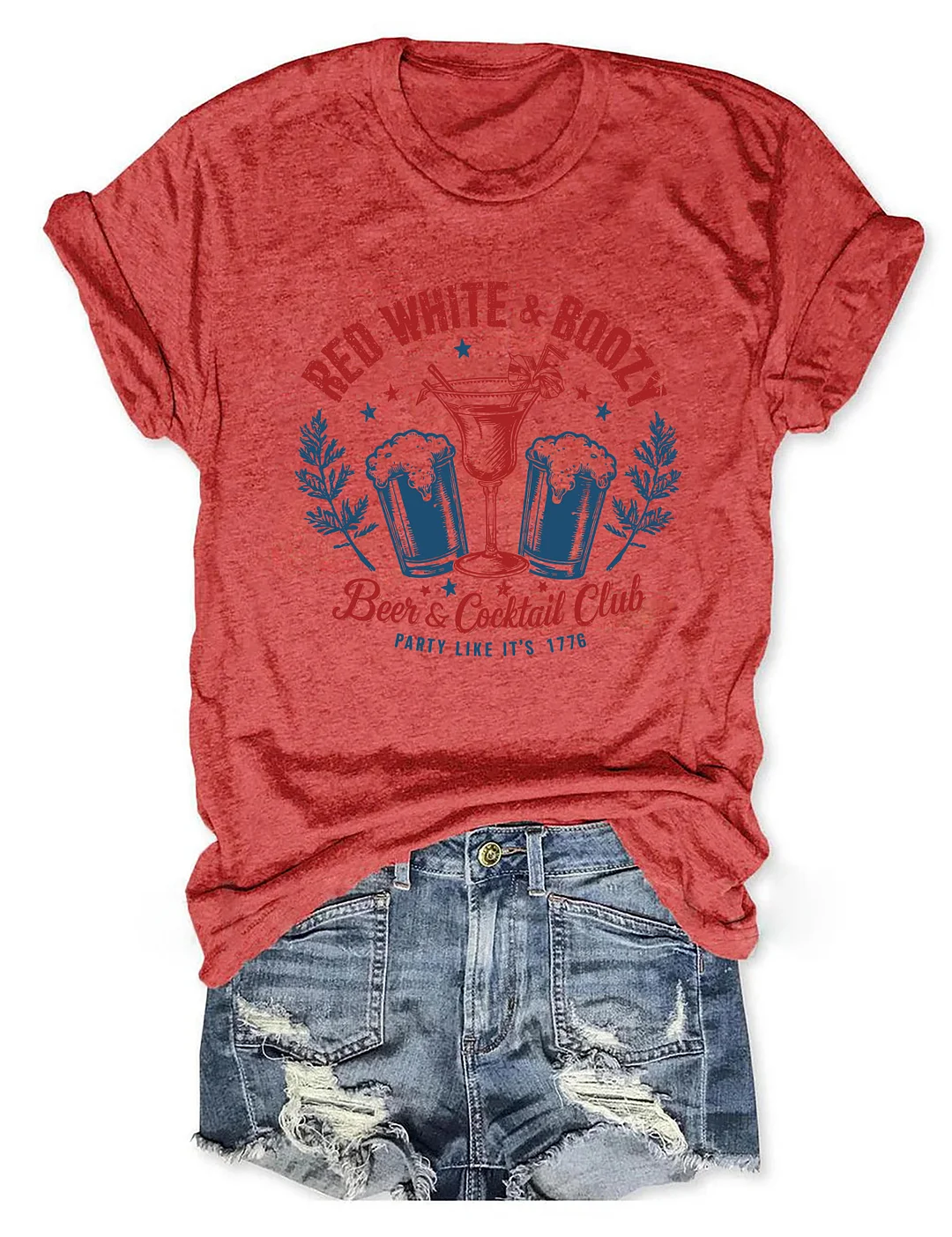 Red White & Boozy 4th Of July T-shirt