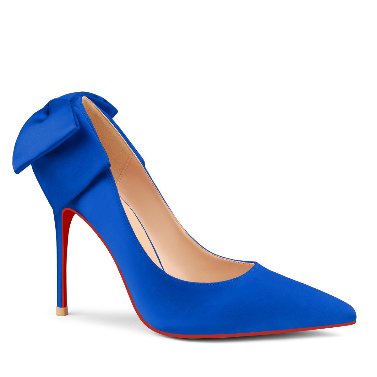 100mm Women's Silk Stiletto Pumps Pointed Toe Bridal Wedding Heel Party Shoes-vocosishoes