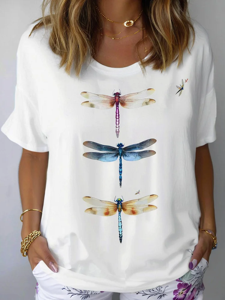 Fashionable Women's T-Shirt - Comfortable And Relaxed, Round Neck, Suitable For All Seasons, Elegant Casual Top, Locally Shipped, Summer Pure Top, Elegant Party Summer Must-Have