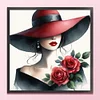 Red Hat Girl-11CT Stamped Cross Stitch 50*50cm/19.69*19.69in