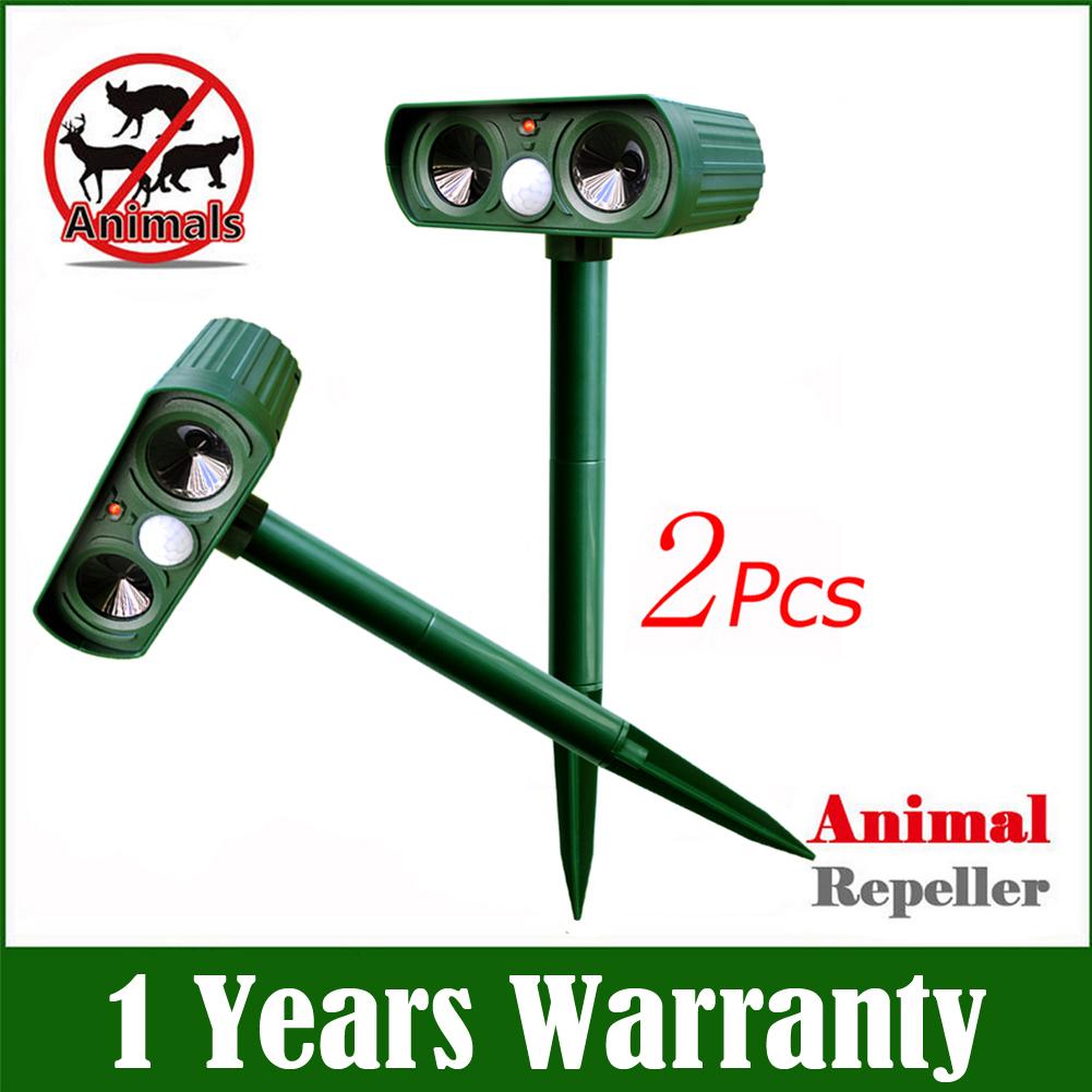 

2pcs Outdoor Solar Ultrasonic Pest Animal Bird Cat Dog Repeller Repellent, 501 Original