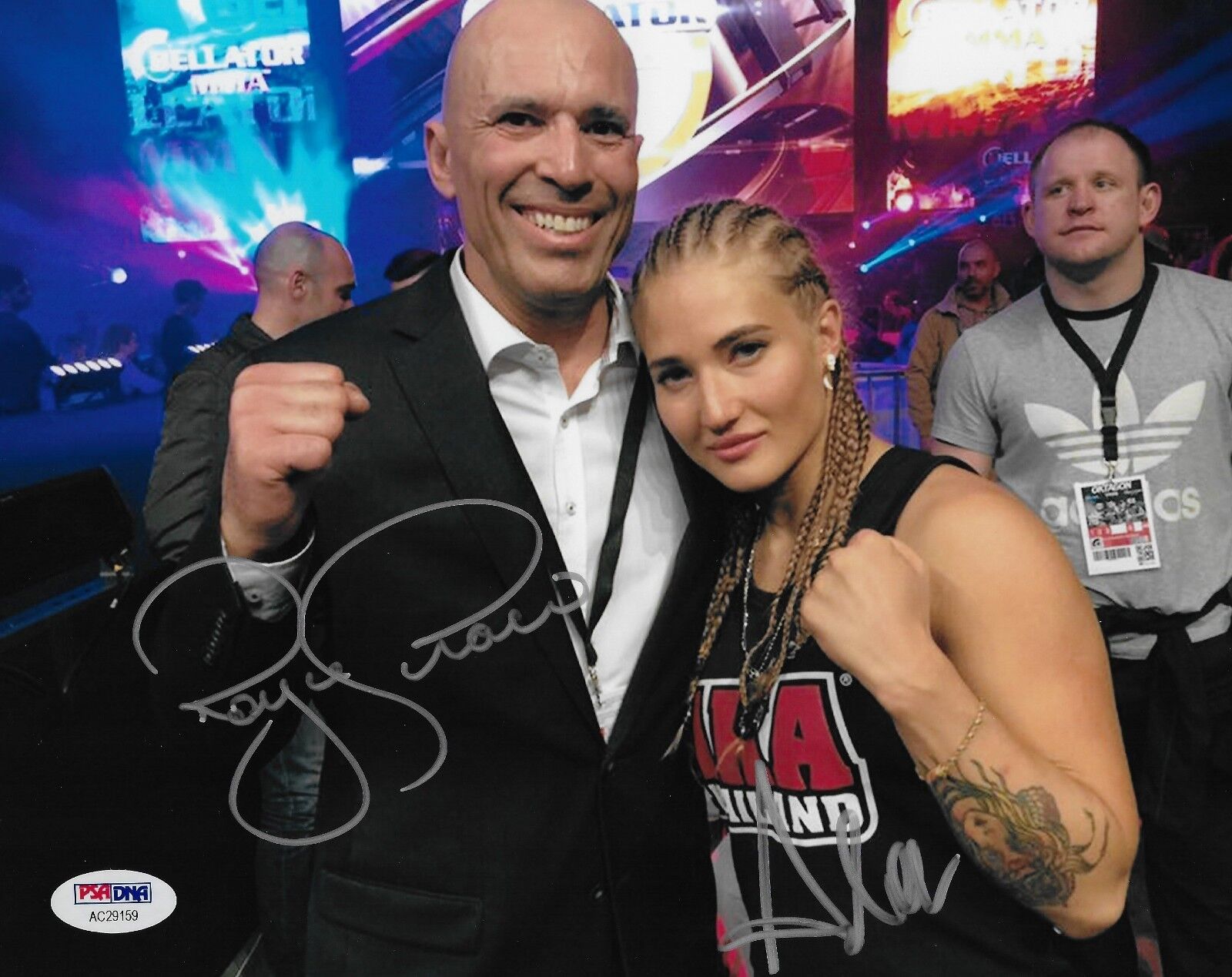 Anastasia Yankova & Royce Gracie Signed 8x10 Photo Poster painting PSA/DNA Bellator UFC Picture