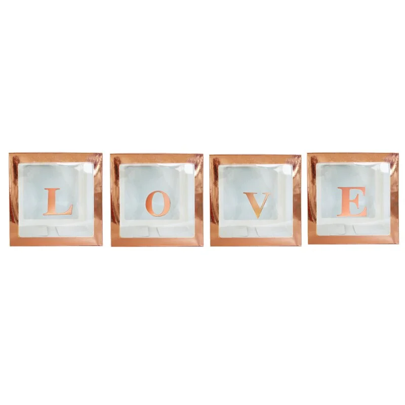 Rose Gold Transparent Letter A-Z Box Custom Baby Name Balloon Baby Shower Box Girl First 1st Birthday Party Decor Kids Babyshowe