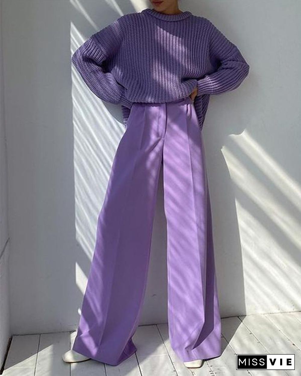 Loose Long-sleeved Round Neck Sweater