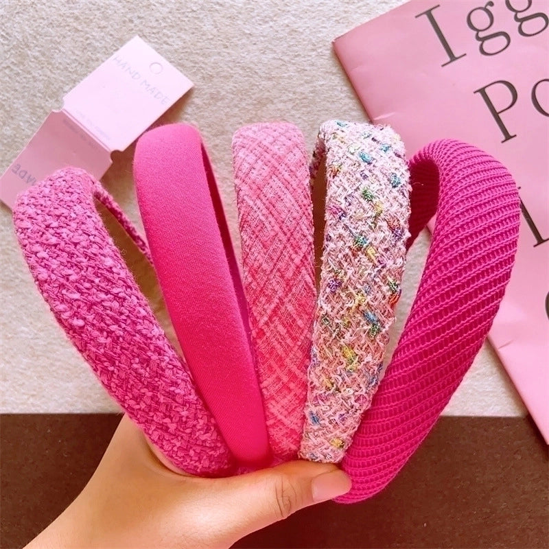Sweet Geometric Solid Color Cloth Hair Band