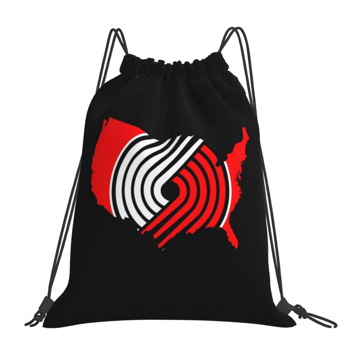 American Portland Trail Blazers Waterproof Adjustable Lightweight Gym Drawstring Bag