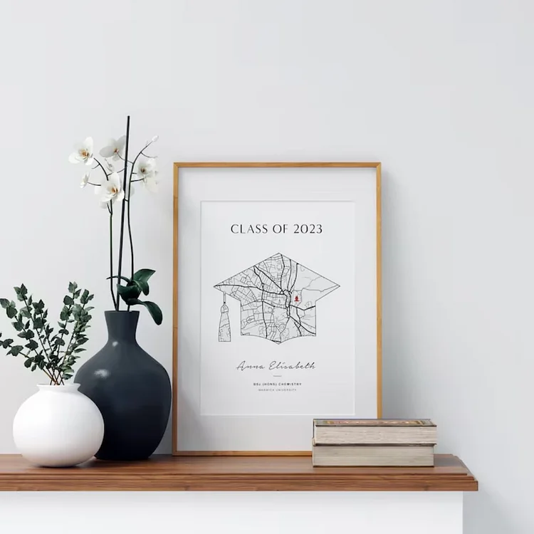 Custom Graduation Print, Personalised Map Graduation Gifts, Uni Wall Art, Graduation Decor, Student Keepsake, Modern Home Decor, Digital Art