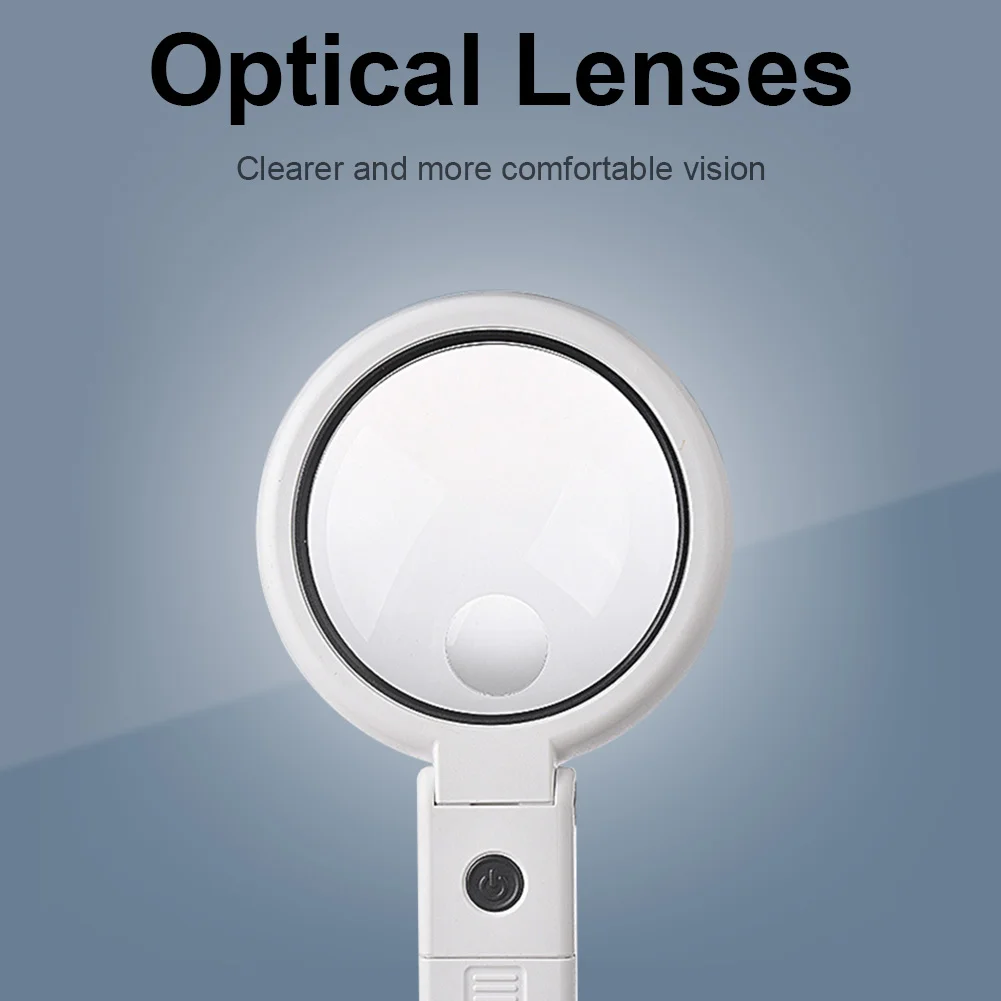 LED Folding Magnifier for Reading Portable Handheld Loupe Magnifying Glass
