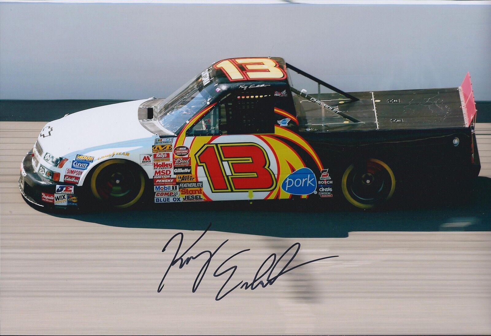 Kerry EARNHARDT SIGNED CHEVROLET Mobil Genuine Autograph 12x8 Photo Poster painting AFTAL COA