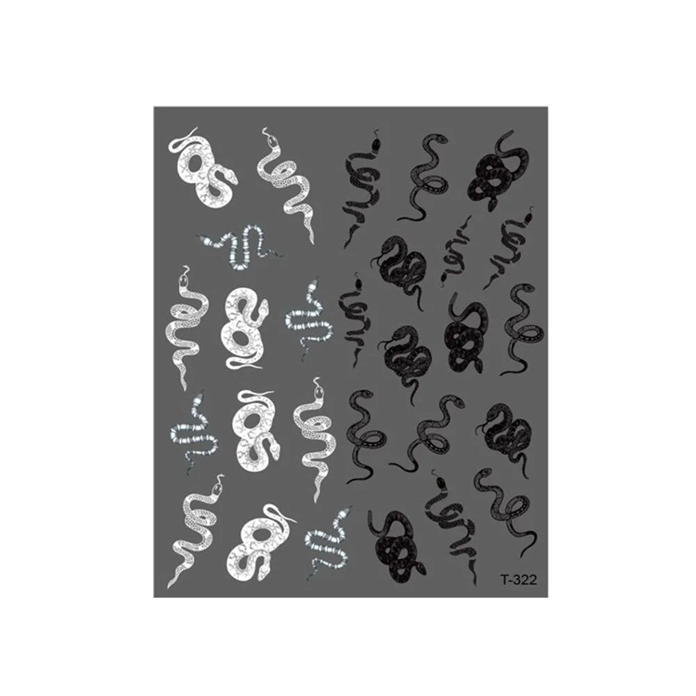 Snake Pattern Design 3D Nail Art Stickers Self Adhesive Transfer Stickers Slider Decals Tip Manicuring Art Decoration Accessory