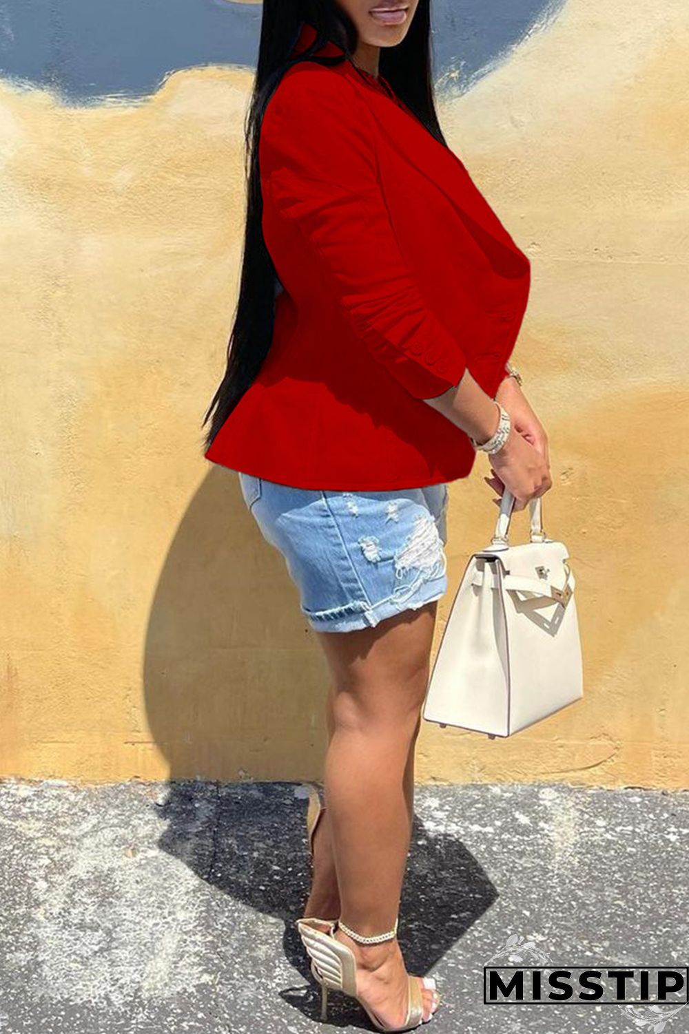 Black Fashion Casual Solid Cardigan Turndown Collar Outerwear