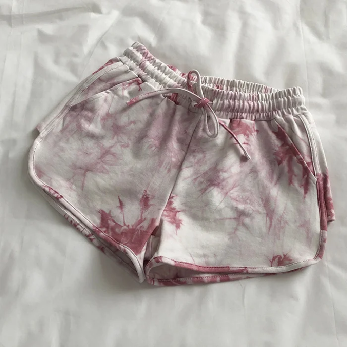 Uveng Uveng Style 2024 Summer Wear Loose Plus-Size Tie-Dye Wide-Leg Pants For Women's Casual Sports Short Pants