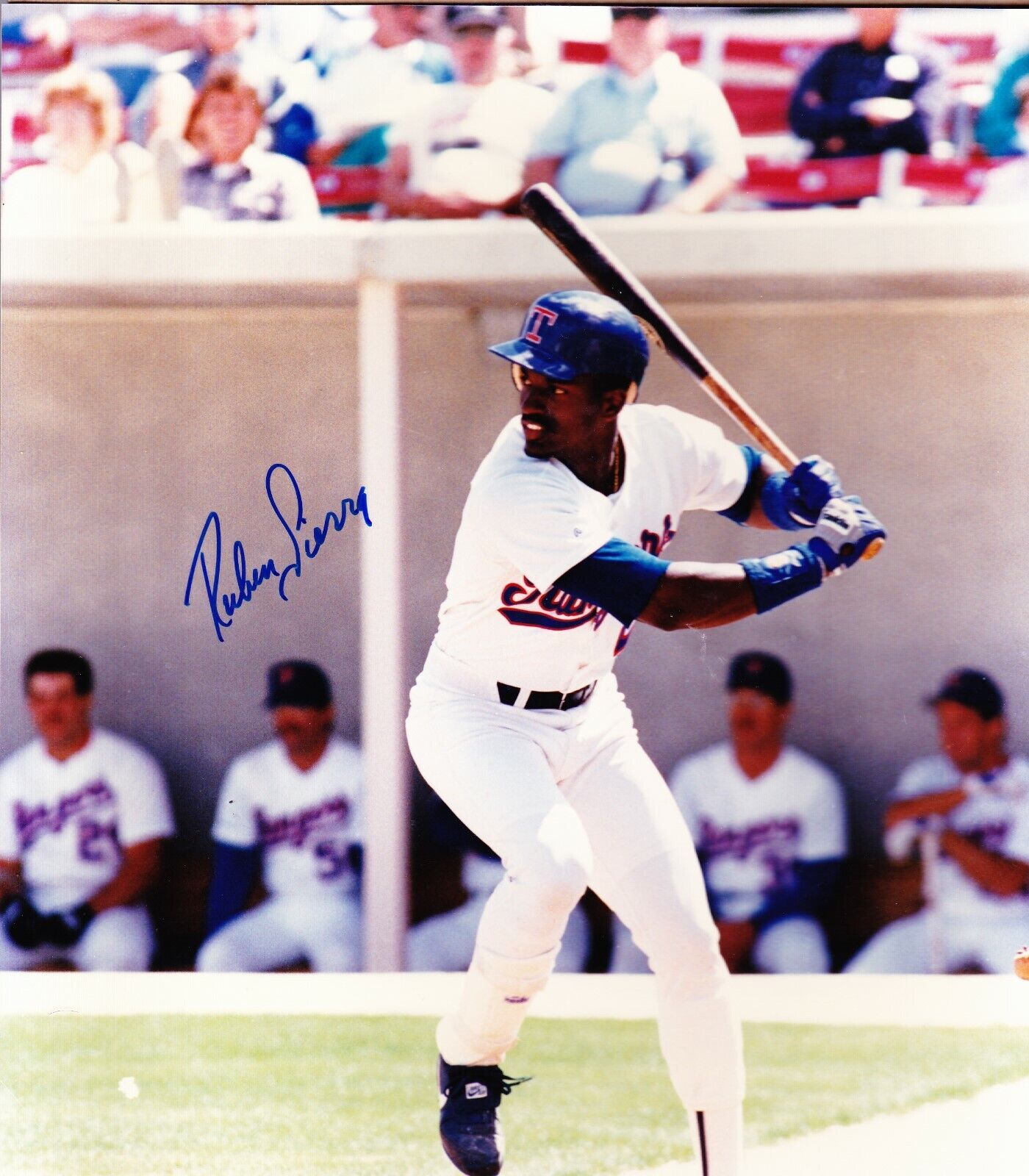 Ruben Sierra signed 8x10 Texas Rangers color Photo Poster painting-Rich Altman's COA