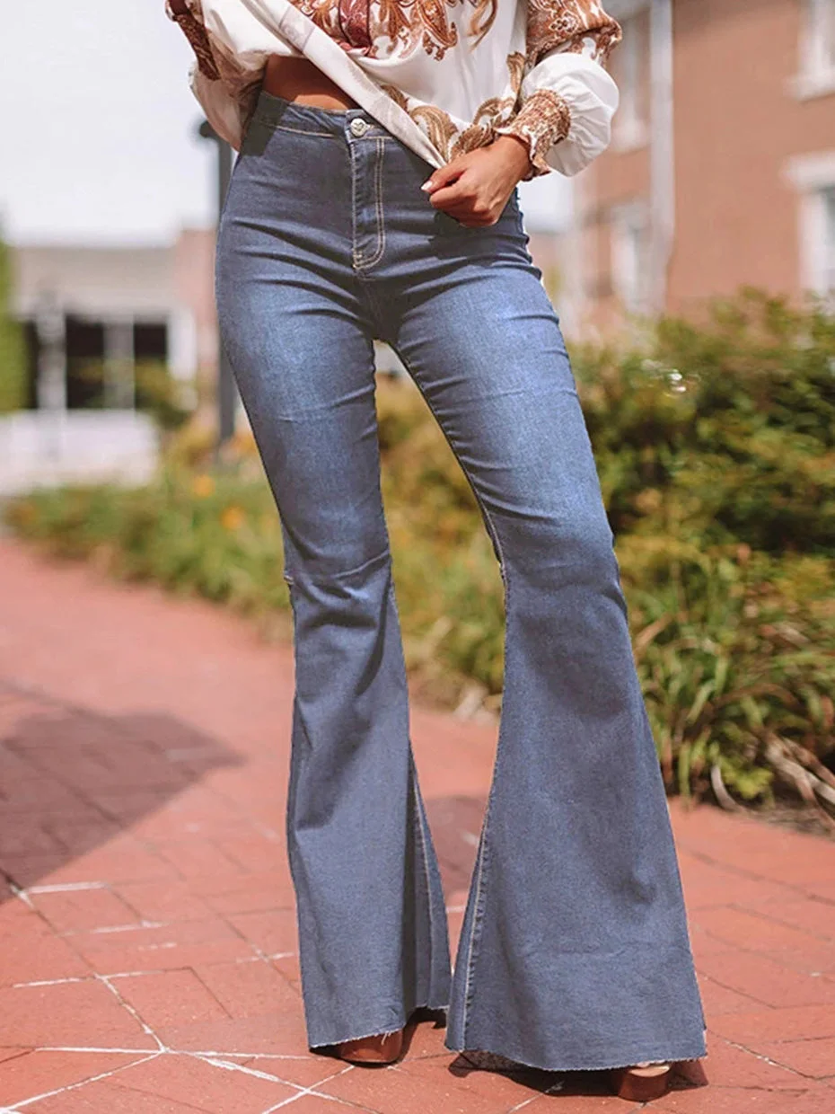 Women's Jeans High Waist Stretch Slim Flare Jeans