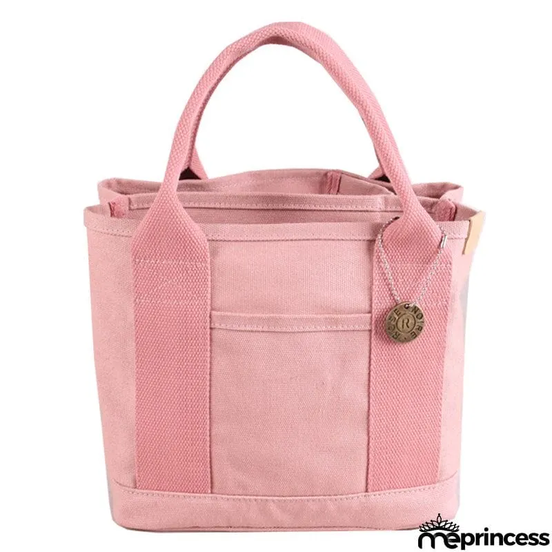 Reusable Japanese Style Canvas Lunch Bags For Women
