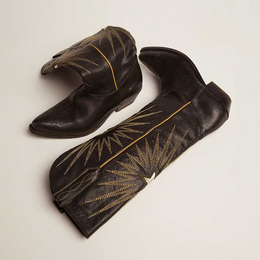 Chunky Heel Embroidery Knee-high Cowboy Boots