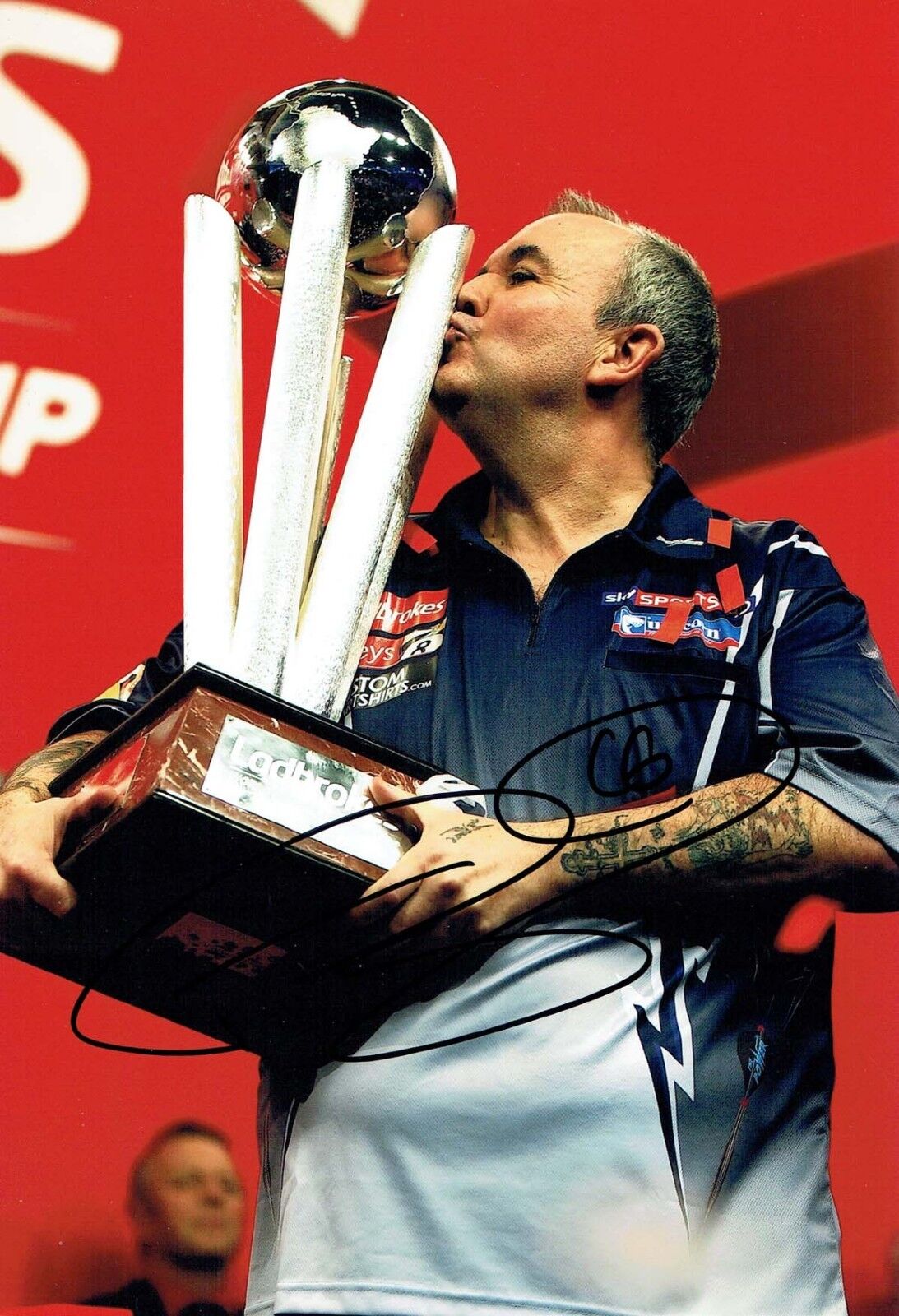 Phil The Power TAYLOR Signed Autograph 16 x Darts Champion Photo Poster painting 1 AFTAL COA