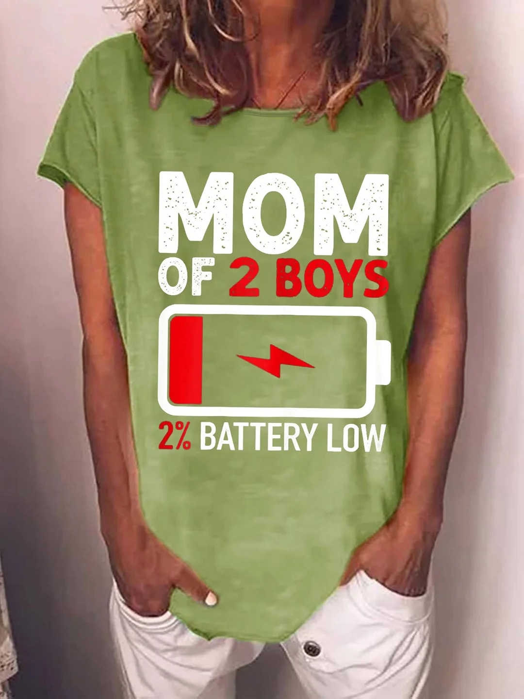 Funny Mom Of 2 Boys Gift From Son Mothers Day Letter Sweet Short Sleeve T-Shirt