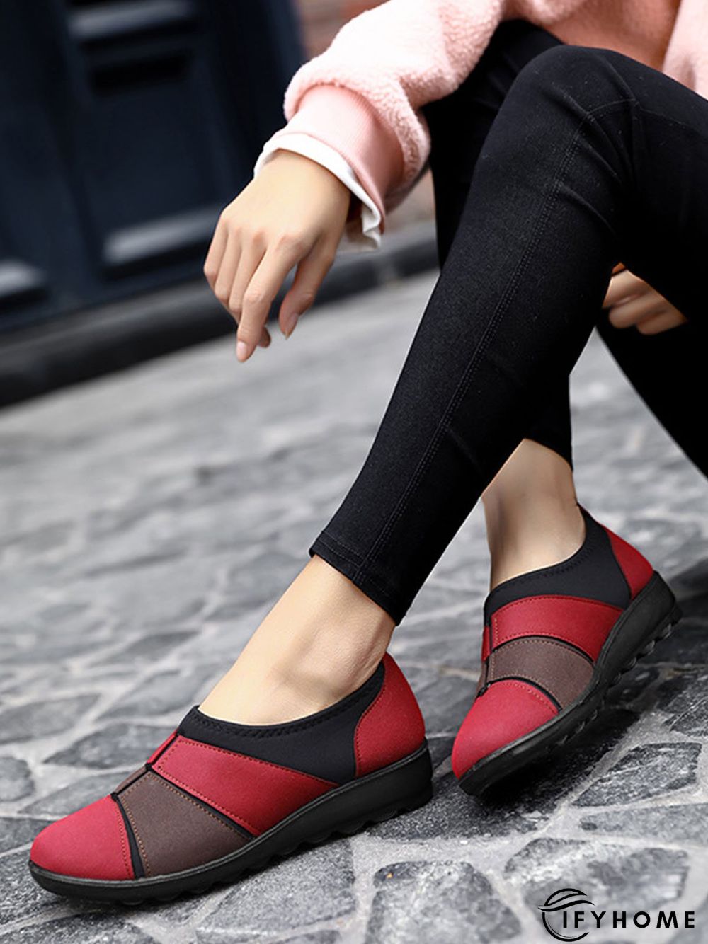 Breathable Color Contrast Stitching Walking Shoes | IFYHOME