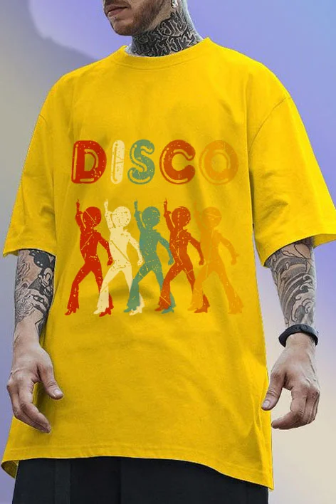DISCO Dance Graphic Printing Men's Short-sleeved T-shirt