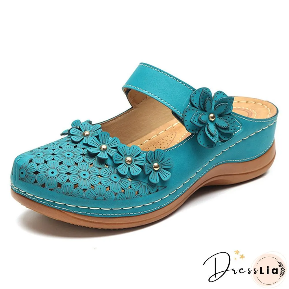 New Arrival Women Vintage Style Sandals Flats Shoes Summer Casual Shoes Retro Shoes Breathable Shoes