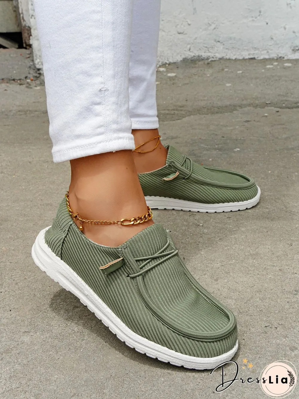 Casual Light Lace Up Flats Canvas Shoes