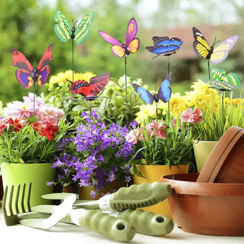 10/20Pcs Butterflies Garden Yard Planter Colorful Whimsical Butterfly Stakes for Home Outdoor Flower Pots Decoracion Supplies