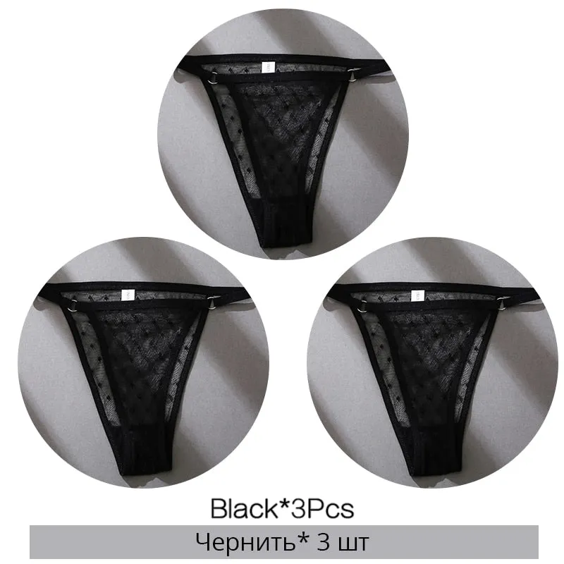 FINETOO M-2XL Sexy Panties Women Dot Lace Bikini Underpants Low Waist Lace Underwear Plus Size Panty Ladies Lingerie Girls Panty