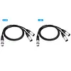 3Pin Audio Speakers Splitter Patch Cable 1 XLR Female To 2 XLR Male Stereo Audios Adapter Patching Cable Shielded Patching Cord Adaptor for Recording Speaker Systems Radio Station