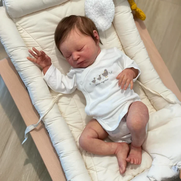  20" Lifelike Reborn Brown Hair Girl Baby Doll Named Marious, Gifts For Kids - Reborndollsshop®-Reborndollsshop®