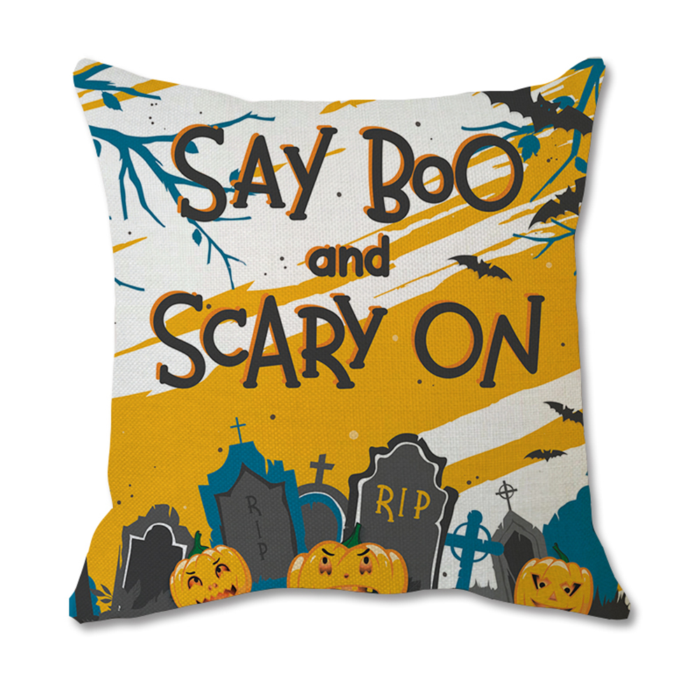 

Halloween Pillow Case Festival Linen Pillowslip Sofa Cushion Cover (E, 501 Original