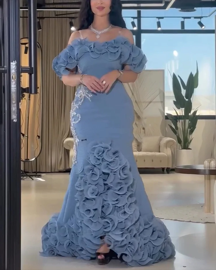 Women's Off-the-shoulder Embroidered Sequin Dress